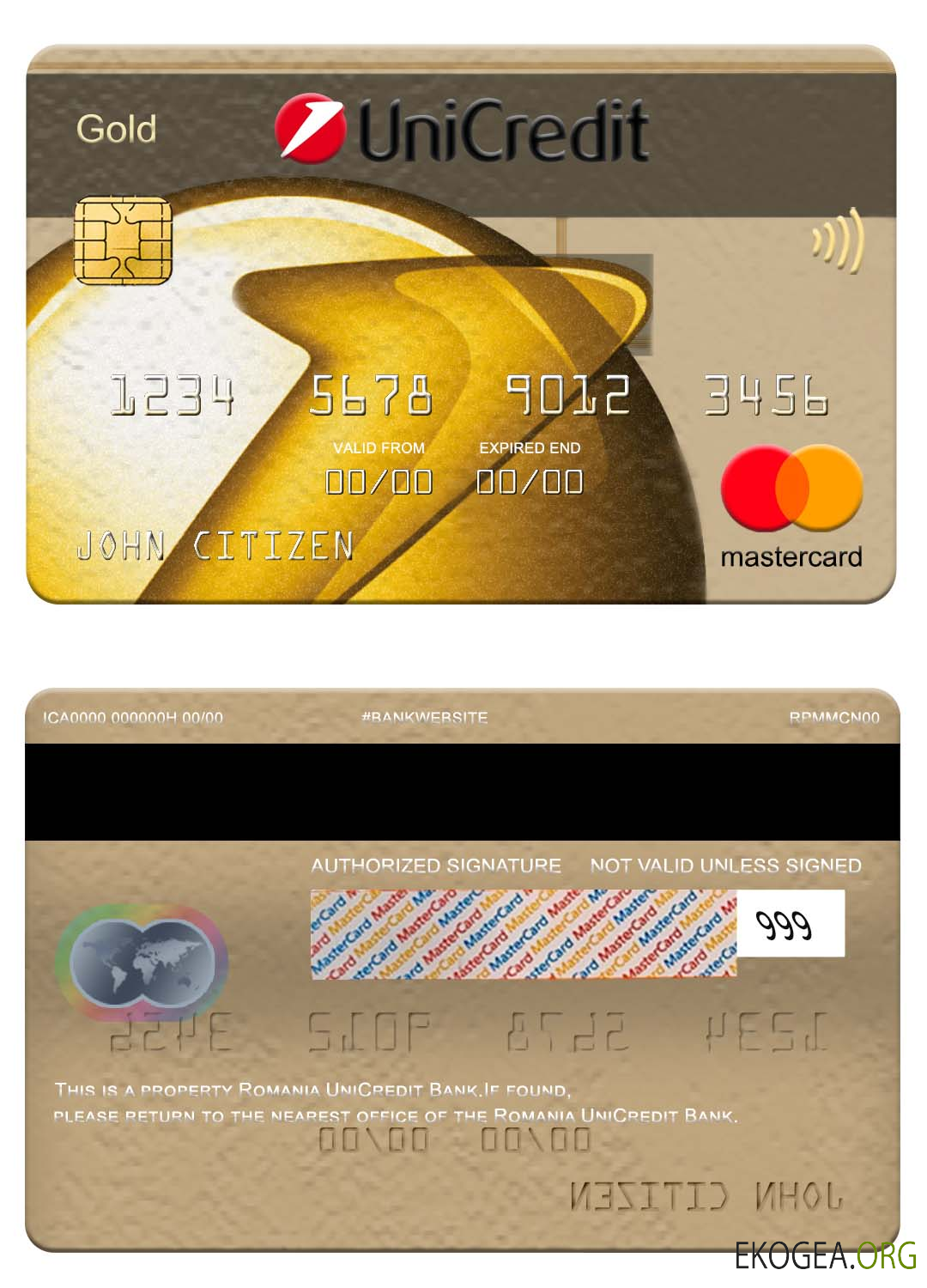 Roumanie UniCredit Bank mastercard or